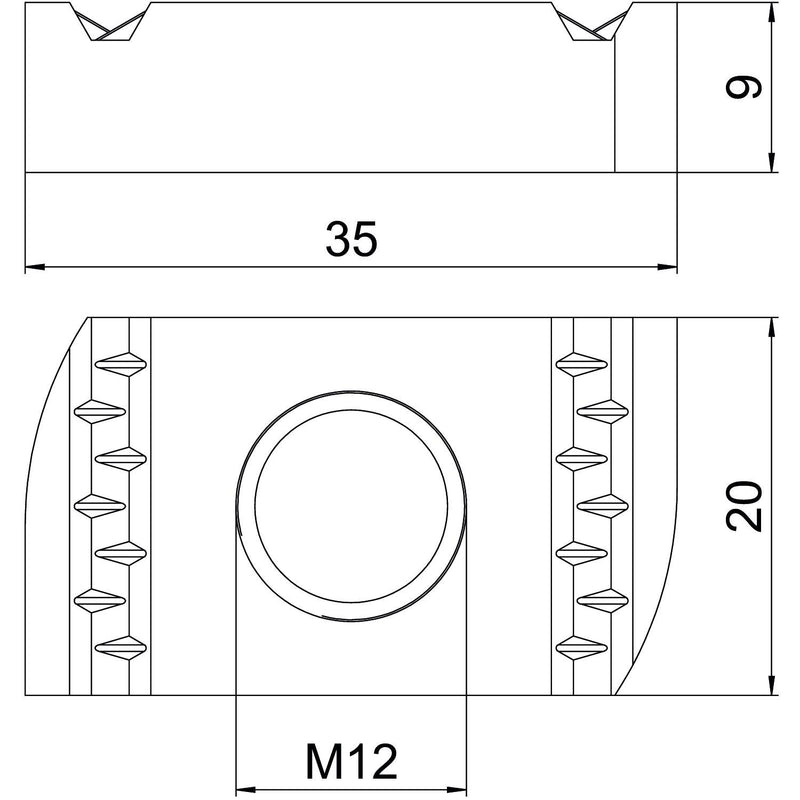 OBO Bettermann - Gleitmutter MS41SN M12 A4 M12, für Profilsch. − 50 Stück