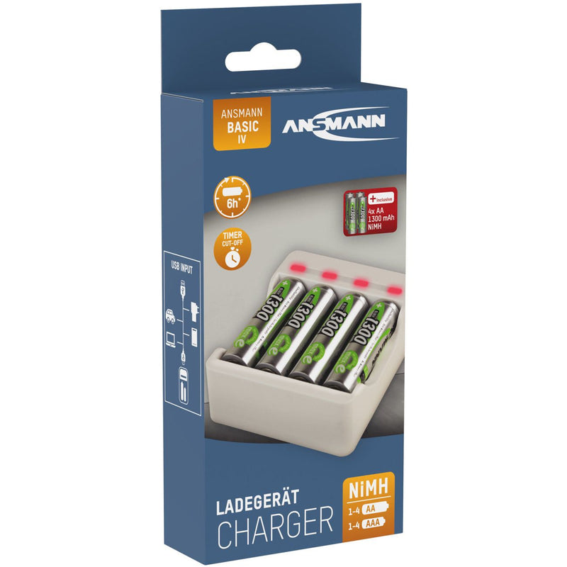 Hückmann - Universal-Ladegerät Ladegerät Basic IV Basic IV 4x Mignon 1300mAh