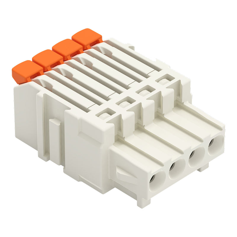 WAGO - Kabelsteckverbinder für Leiterplattensteckverbinder 1-Leiter-Federleiste,Hebel 2734-1104/327-000 PushinCAGECLAMP,lgr − 100 Stück