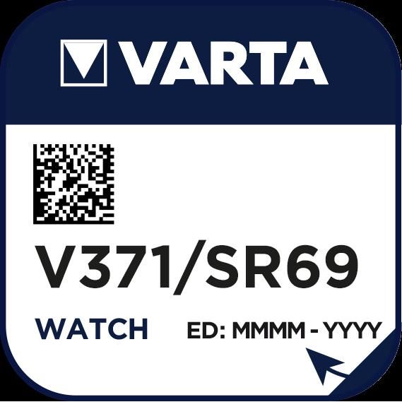 Varta Cons.Varta - Batterie Uhren-Batterie V 371 Stk.1 1,55V/30mAh/Silber − 10 Stück