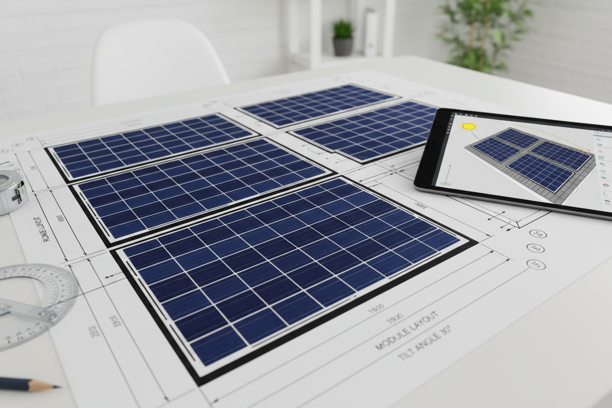 solar panel planning but because the oicture is small solar panel should be shown