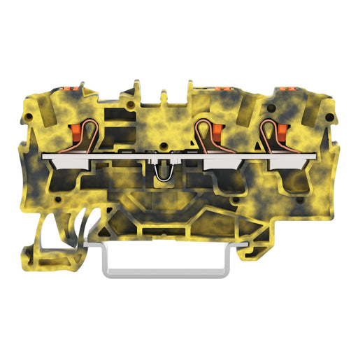 WAGO - Durchgangs-Reihenklemme 3-Leiter-Durchgangsklemme 2204-1301/000-053 Drücker,4mm²,dgr-ge − 50 Stück