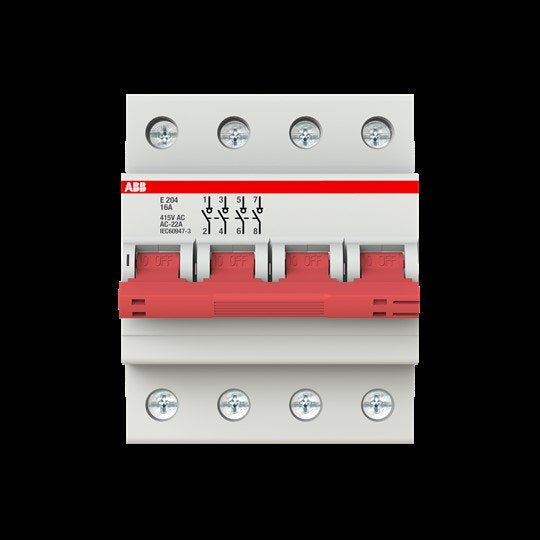 ABB Stotz S&J - Schalter für Reiheneinbau Trennschalter E204/16R Schaltgriff rot