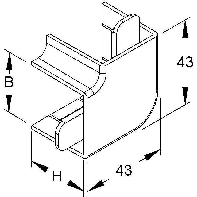 HKL - Flachwinkel für Leitungführungskanal Flachwinkel lgr FW3030.8 Kanal-System HKL − 10 Stück
