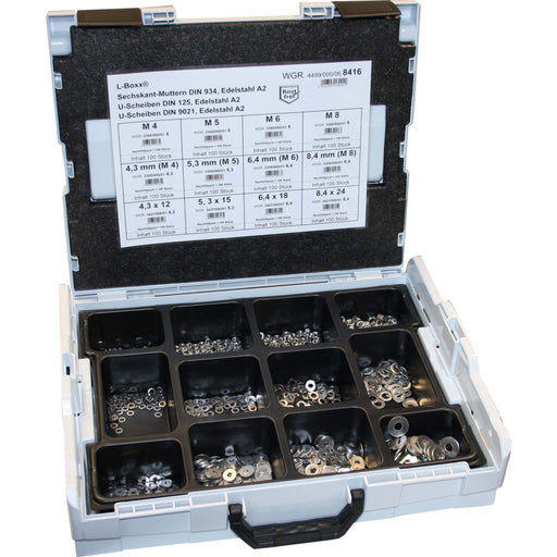 Dresselhaus - Sortimentskasten Befestigungmaterial Sortimo L-Boxx 4499/000/06 8416 kompl. Edelstahl A2