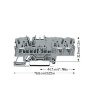 WAGO - Durchgangs-Reihenklemme 3-Leiter-Durchgangsklemme 2002-1701 2,5mm² grau − 50 Stück