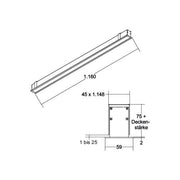 Brumberg Leuchten - Decken-/Wandleuchte LED-Einbauprofil BIRO40 77033088 TW, 1144mm