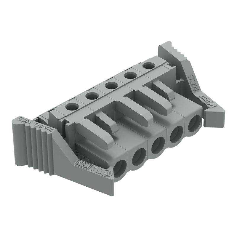 WAGO - Leiterplattensteckverbinder THT-Federleiste abgewink. 232-235/039-000 Rastermaß 5mm,grau − 50 Stück