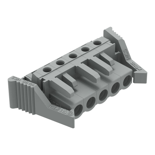 WAGO - Leiterplattensteckverbinder THT-Federleiste abgewink. 232-235/039-000 Rastermaß 5mm,grau − 50 Stück