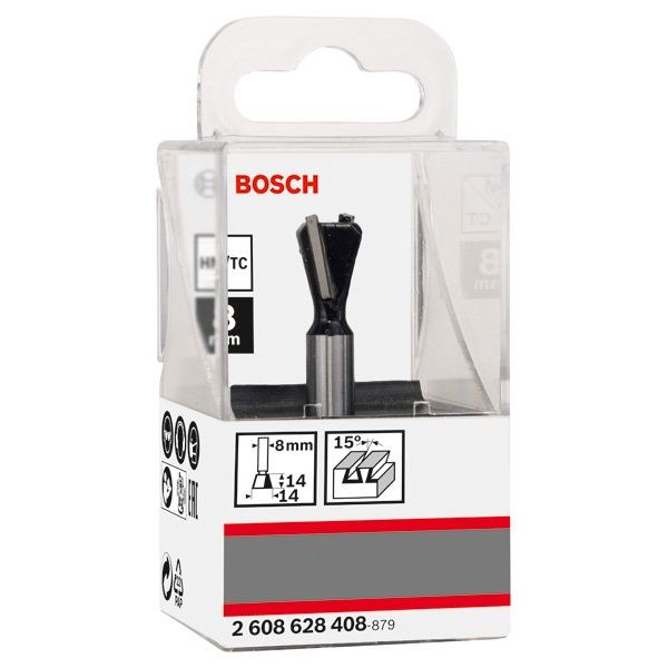 Bosch - Fräser PRO Zinkenfräser, 2608628408 15°, Schaft 8 mm