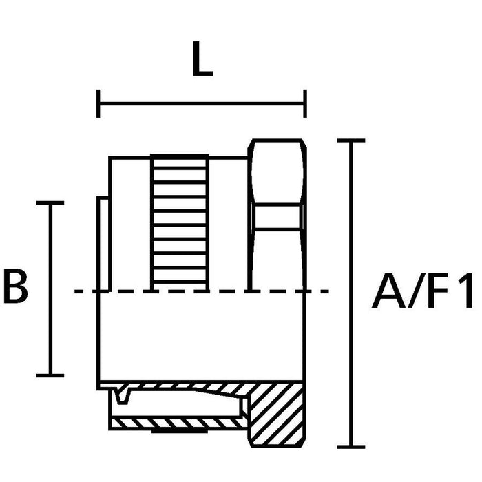 HellermannTyton - Metall-Schutzschlauch-Verschraubung Metallverschraubung SC16-PC-NPB-ML (10) Einführungsbuchse − 10 Stück
