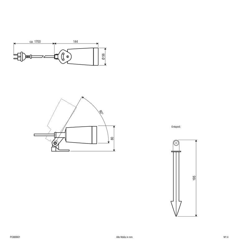 EVN Lichttechnik - Downlight/Strahler/Flutlicht P-LED Spot eds PC680601 IP68 12V 7W 6000K