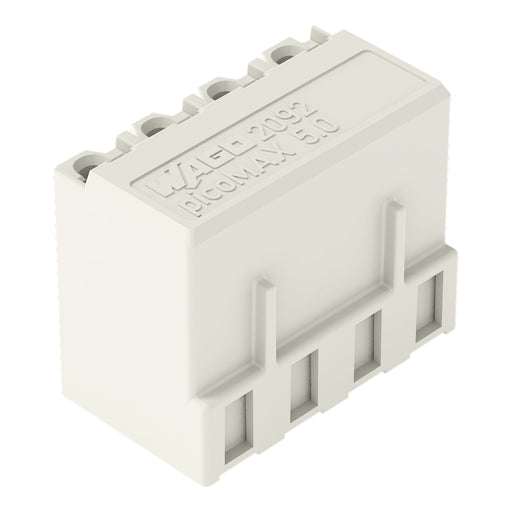WAGO - Leiterplattensteckverbinder THR-Federleiste gerade 2092-1304/200-000 5mm,lichtgrau − 200 Stück