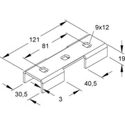 Niedax - Verbinder für Stiel/Profilschiene Kreuzverbinder KV 40/30 − 100 Stück