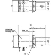 Telegärtner - Koax-Steckverbinder BNC-Einbaubuchse Form A 100023368 f.Gedr.Schaltung Iso