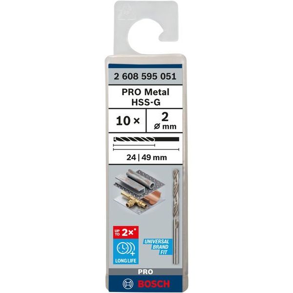 Bosch - Bohrer PRO Metal HSS-G 2608595051 Spiralbohrer 2 x 24