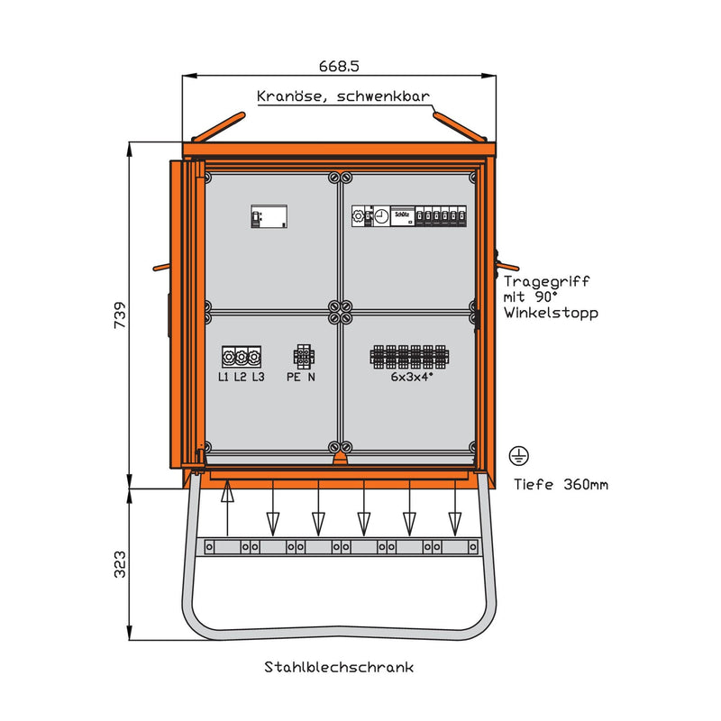 Walther Werke - Baustromverteiler Beleuchtungsverteiler WV0250BER1 24kVA