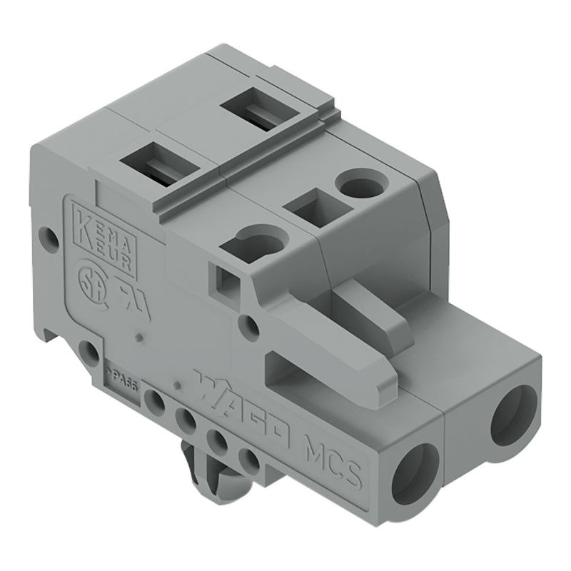 WAGO - Kabelsteckverbinder für Leiterplattensteckverbinder 1-Leiter-Federleiste 231-202/008-000 CAGECLAMP,2,5 mm²,gr − 100 Stück