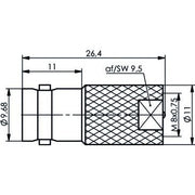 Telegärtner - Koax-Kupplung Adapter BNC-FME (F-M)L.C. 100023689 − 5 Stück