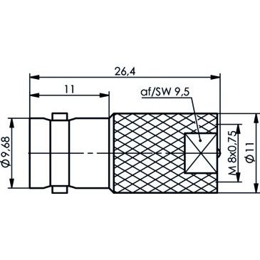 Telegärtner - Koax-Kupplung Adapter BNC-FME (F-M)L.C. 100023689 − 5 Stück