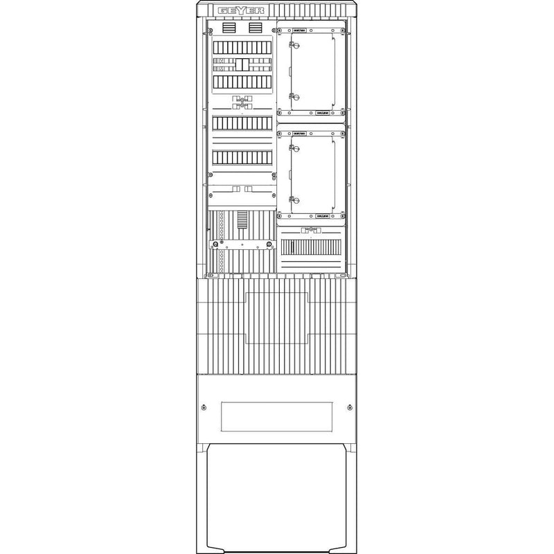 ABN - Zähler-Komplettschrank Zähleranschlusssäule SZ205ZA2401 2 ZP APZ 4pol