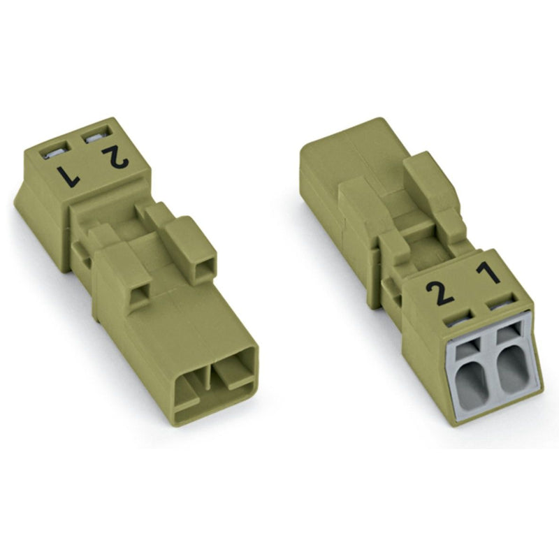 WAGO - Steckverbinder für steckbare Gebäudeinstallation Stecker 2-polig 890-272 2-polig,hellgrün − 50 Stück