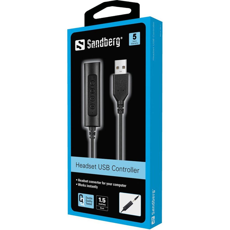 Sandberg - Kommunikationstechnik-Adapter Headset USB Controller Headset USB Controll 1,5m − 5 Stück