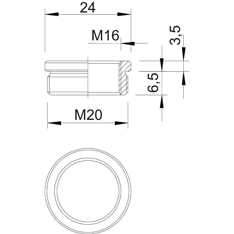 OBO Bettermann - Erweiterungs-/Reduzierring Ms-Reduktion 167 R MS M20-16 M20-M16 vernickelt