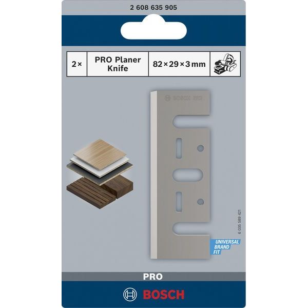 Bosch - Zubehör/Ersatzteile für Hobel PRO Hobelmesser, 82 x 2608635905(VE2) 29 x 3 mm, 2 Stk