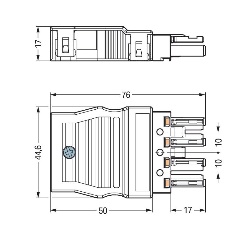 WAGO - Steckverbinder für steckbare Gebäudeinstallation Buchse 770-124 2x0,5-4mmq weiß − 25 Stück