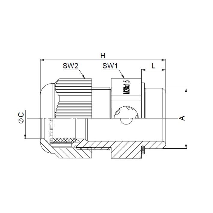 Jacob - Kabelverschraubung K348-1012-02 PERFECT AirVent − 5 Stück