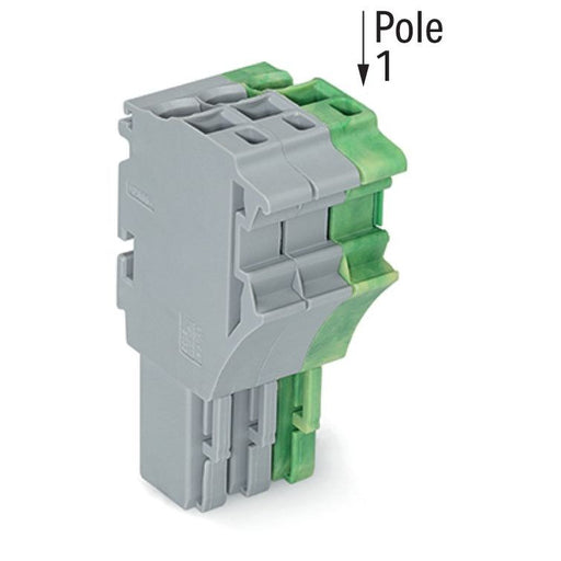 WAGO - Ein- und mehrpolige Klemmenleiste 1-Leiter-Federleiste 2022-103/000-036 4 mm²,gr/gn-ge − 100 Stück