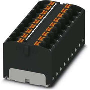 Phoenix Contact - Durchgangs-Reihenklemme Verteilerblock PTFIX 18X4 BK 18p, 0,2-6qmm sw − 8 Stück