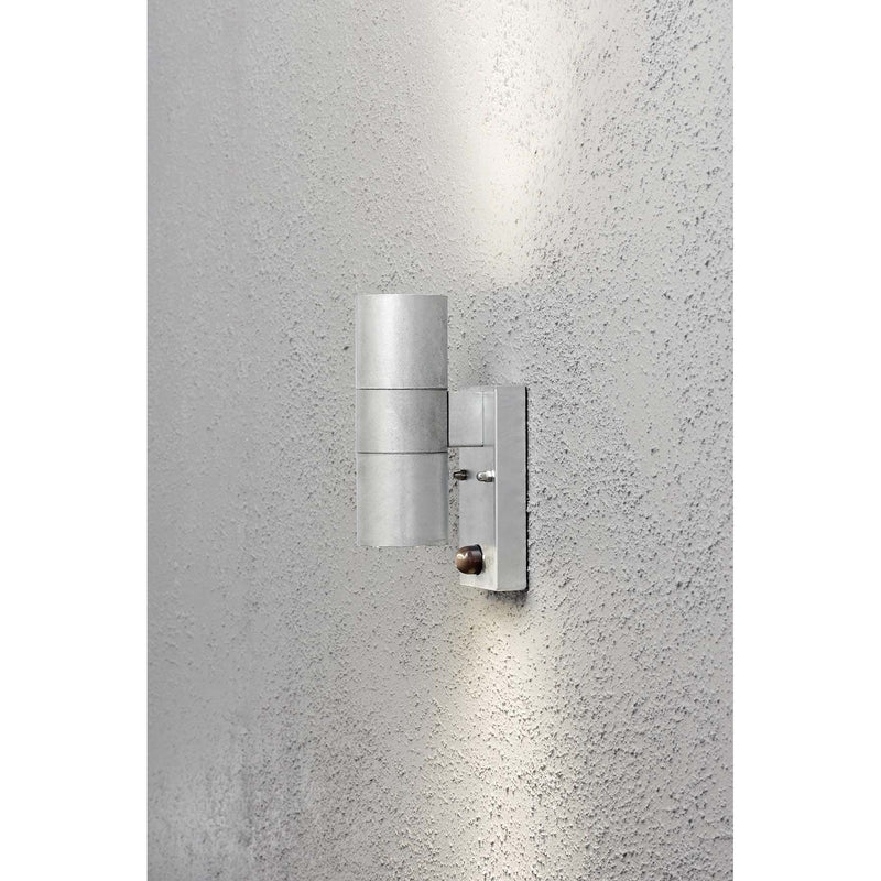 Gnosjö Konstsmide AL - Decken-/Wandleuchte Halogen Wandleuchte 7542-320 grau/stahl m.BWMGU10