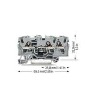 WAGO - Bauelement-Reihenklemme Bauelementklemme 2004-1311/1000-400 Diode 1N5408,grau − 50 Stück