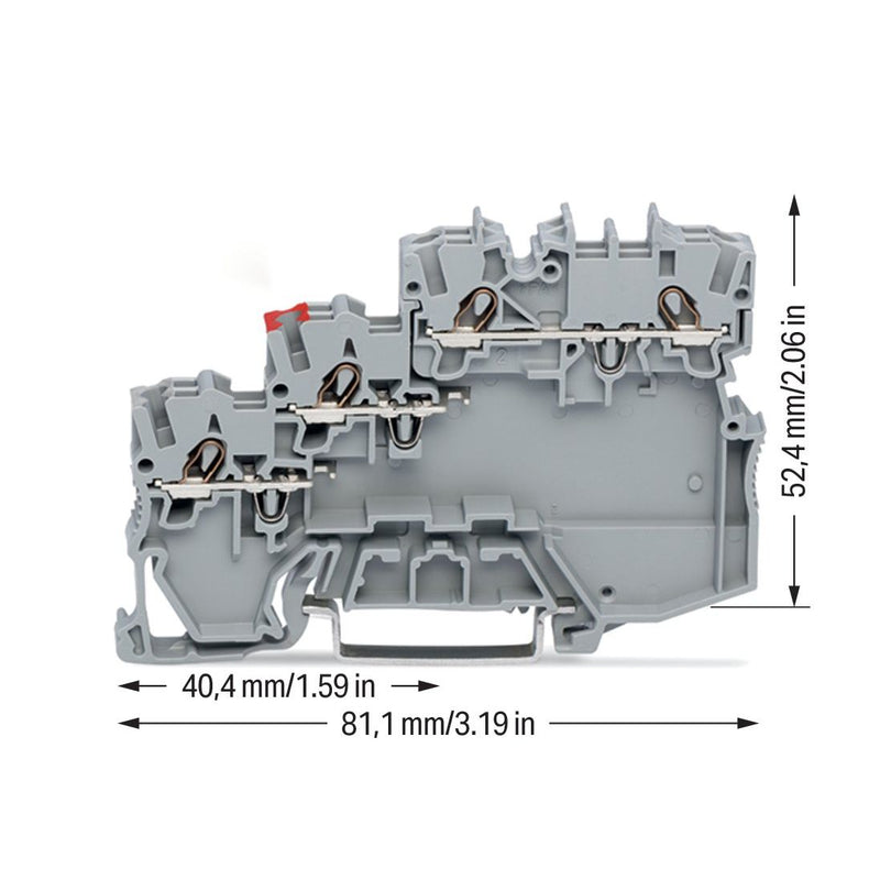 WAGO - Initiator/Aktor-Reihenklemme 3-Leiter-Aktorenklemme 2000-5310/101-000 für NPN-(minus-) − 50 Stück