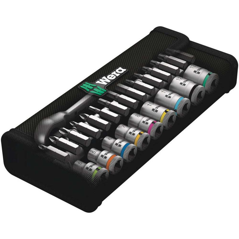 Wera - Werkzeugset Zyklop Metall-Knarrensatz 004018 1/4"-Antrieb, 28-tlg