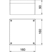 OBO Bettermann - Leergehäuse Aluminiumleergehäuse Mx 161609 SGR lgr, pulverbesch
