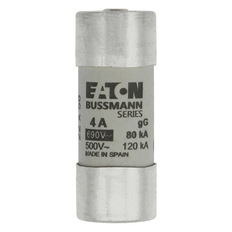 Eaton - Zylindrische Sicherung Sicherungseinsatz Nieders. CYL GG 22,#C22G4S 4A AC 690V 80kA − 10 Stück
