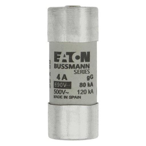 Eaton - Zylindrische Sicherung Sicherungseinsatz Nieders. CYL GG 22,#C22G4S 4A AC 690V 80kA − 10 Stück