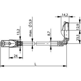 Telegärtner - Patchkabel Kupfer Patchkabel S/FTP 6A 100008875 gr 7,5m 1x270Grd