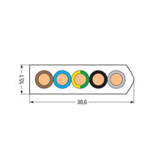 WAGO - Energiekabel < 1 kV, für ortsveränderlichen Einsatz Flachleitung 897-1052 5G10 mm²,lichtgrau