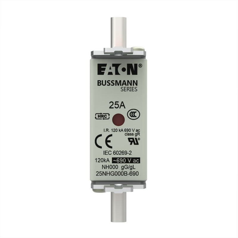 Eaton - Messersicherung Sicherungseinsatz Nieders. 25NHG000B-690 25A AC 690V 120kA − 3 Stück
