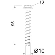 OBO Bettermann - Bolzenanker Sechskantanker MMS+ SS 10x95 A4 10x95mm mit Scheibe − 25 Stück