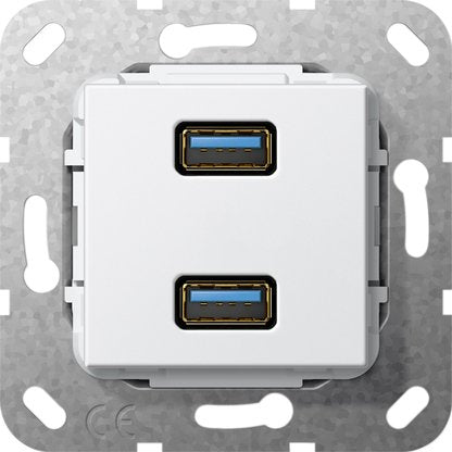 Gira - Einsatz/Abdeckung für Kommunikationstechnik UP Tragring 2xUSB A rws 568503 Kabelpeitsche