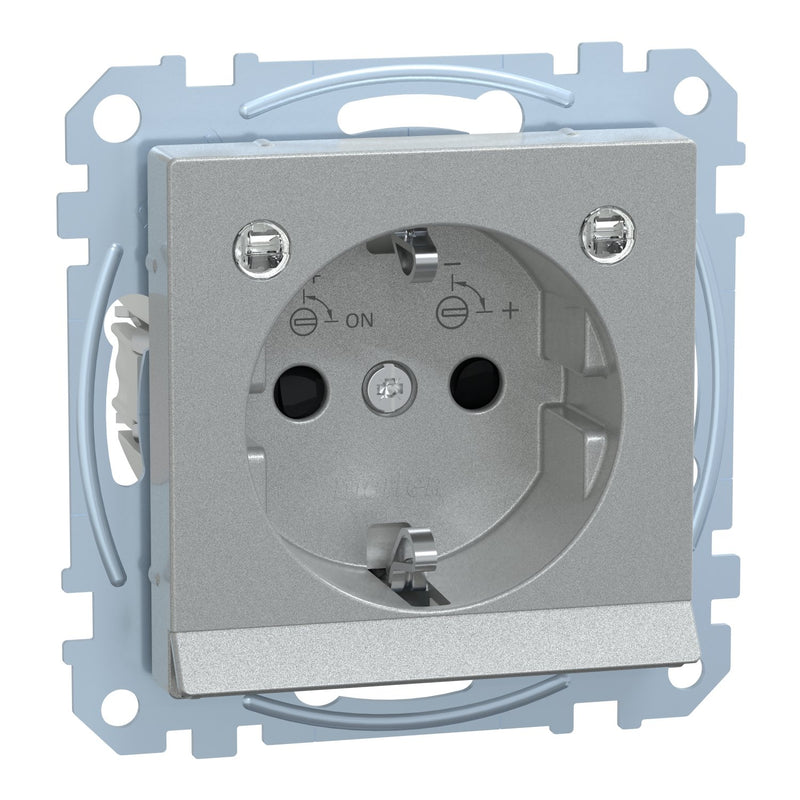 Merten - Steckdose SCHUKO-Steckdose alu MEG2304-0460 Lichtausl.LED-Bel