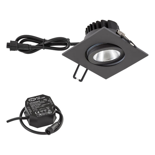 EVN Lichttechnik - Downlight/Strahler/Flutlicht LED-Deckeneinbauleuchte PC654N91602 3000K IP65 anth