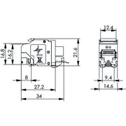 Telegärtner - Modularer Steckverbinder AMJ Modul Cat8.1 RJ45 100023211 T568A/B − 12 Stück