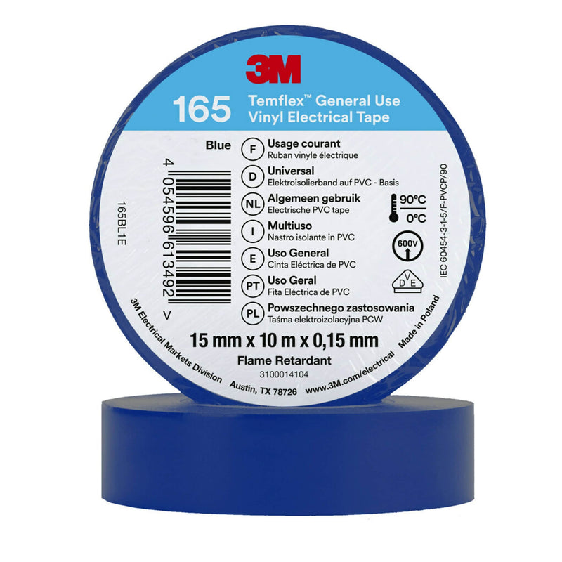 3M - Klebeband PVC Elektro-Isolierband Temflex165 blau15X10 165BL1E