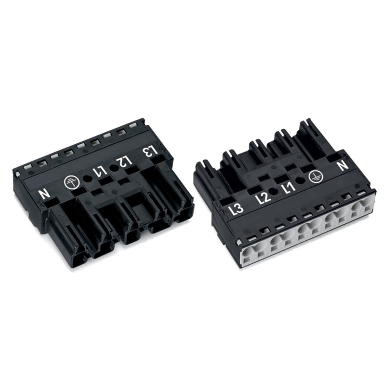 WAGO - Steckverbinder für steckbare Gebäudeinstallation Stecker 770-215 2x0,5-4mmq schwarz − 50 Stück